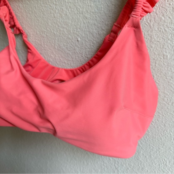 NWT Aerie American Eagle Scoop Bikini Top Coral Size Large Extra Large - Picture 3 of 8